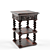 Vintage Carved Oak Side Table 3D model small image 1