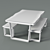 Elegant Bubinga Table & Bench 3D model small image 3