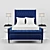 Elegant Blue Bed with Storage 3D model small image 2