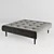 Luxurious Slate Grey Velvet Ottoman 3D model small image 2