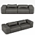 Sleek Leather Sofa 3D model small image 1