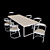 Elegant Raw Oak Table & Dexter Chairs 3D model small image 3