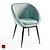 Velvet Spindle-Leg Dining Chair 3D model small image 1