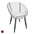 Velvet Spindle-Leg Dining Chair 3D model small image 3