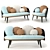 Nubilo Colors: Modern Sofa & Armchair 3D model small image 1