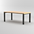 Modern Oak Steel Leg Table 3D model small image 1