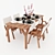 Vintage Coco Table and Chairs 3D model small image 2