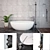 Modern Bathroom Set: Tub, Faucet, Shower 3D model small image 1