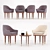 Stellar Works Lunar Dining Chair Set 3D model small image 1