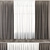 Elegant Curtains and Tulle: 370cm x 300cm Size, 3 Material Types 3D model small image 1