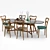 Elegant Porada Noemi & Mirabeau Dining Set 3D model small image 1