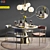 Modern Dining Set: Lenox Chair, Silhouette Table, Pelle Chandelier 3D model small image 1