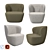 Gubi Stay Lounge: Elegant Comfort in Two Sizes 3D model small image 1