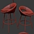 Modern Velvet Orb Bar Stools 3D model small image 2