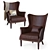 Modern Wingback Chair with Nailheads 3D model small image 1