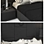 Sleek Black Bed Set 3D model small image 2