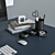 Sleek Office Setup: Linnmon/ Odvald Workplace Table 3D model small image 3