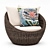 Torrey Wicker Papasan Chair, Espresso 3D model small image 1