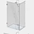 Designer Angled Glass Shower Cabins 3D model small image 2