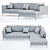 Luxury Velvet Edlyn Corner Sofa 3D model small image 3