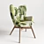 Luxury Velvet Armchair: Vicky Petrol 3D model small image 1