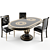 Greek Gothic Dining Table Set 3D model small image 1