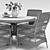 Georgia Garden Rattan Dining Set 3D model small image 3