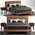 Modern Leather Bed: Sleek and Stylish 3D model small image 1