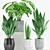 Modern Greenery Trio with Stylish Pot 3D model small image 2