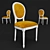 French Style Oak Dining Chair 3D model small image 1