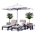 Indio Metal Outdoor Set: Chaise & Side Table 3D model small image 1