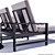Indio Metal Outdoor Set: Chaise & Side Table 3D model small image 2