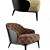 Modern Leslie Armchair: Stylish, Comfortable, and Compact 3D model small image 2