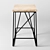 OM Loft Style Semi-Bar Stool 3D model small image 2