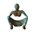 Rustic Metal Sit Man Sculpture 3D model small image 1