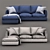 Elegant Indigo Sofa: 192 x 178 x 97 cm 3D model small image 2