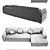 Frigerio Davis In Sofa - Modern and Spacious 3-Seater 3D model small image 3