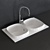 UP Double Bowl Ceramic Kitchen Sink 3D model small image 1