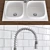 UP Double Bowl Ceramic Kitchen Sink 3D model small image 2