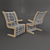 Lignum Plywood Table Chair 3D model small image 2