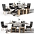 DIALMA BROWN Recycled Wood Dining Set 3D model small image 1