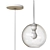 Sculptural Glass Globe Pendant: Custom Lighting Elegance 3D model small image 3