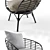 Sleek Black Wicker Chair: All-Weather Comfort 3D model small image 2
