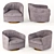 Vintage Swivel Club Chairs - Milo Baughman 3D model small image 1