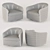 Vintage Swivel Club Chairs - Milo Baughman 3D model small image 2