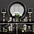 Elegant Decor Set: Console, Mirror, Lamps, Flowers 3D model small image 1