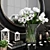 Elegant Decor Set: Console, Mirror, Lamps, Flowers 3D model small image 2