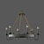 Rustic Wine Barrel Chandelier 3D model small image 1