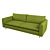 Bellus Casper: Scandinavian Sofa with Smooth Finish 3D model small image 3