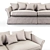 Elegant Belgian 3-Seater Sofa 3D model small image 2